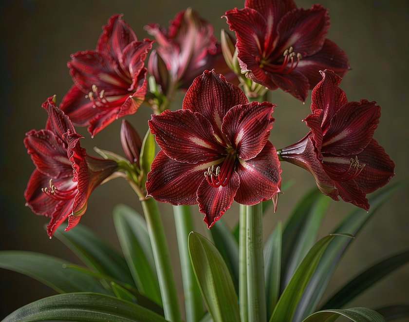 A Shengyin-bred hippeastrum cultivar in full bloom