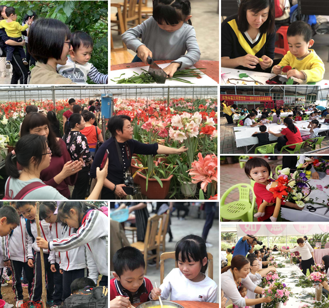 Shengyin Garden grounds with greenhouses and planted fields